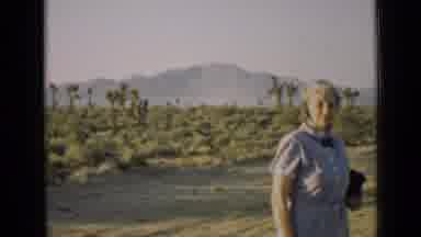 Arizona USA (1939): Elder Woman Stands In Front Of The Scenery For A Photo Then