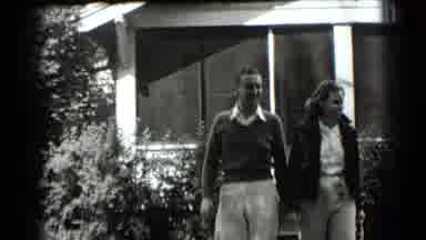 Clear Lake California (1939): Couple Going Out For A Walk In Their Car On A Sunny