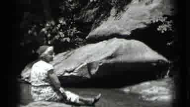 Clear Lake California (1939): Two Women Watch Creak And Scenery In Nature On A