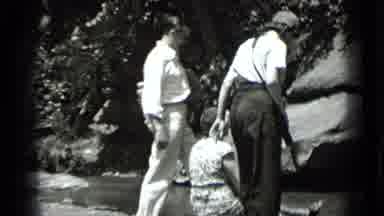 Clear Lake California (1939): Woman Waving Friends Over To Sit On Side Of Calm