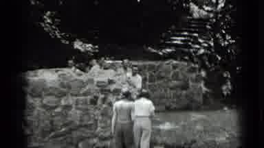 Clear Lake California (1939): Group Of People In The Middle Of Nature Talk About
