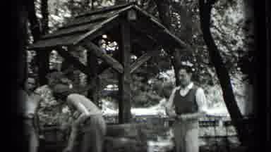 Clear Lake California (1939): Several People Leaning Against Black Car On A Sunny