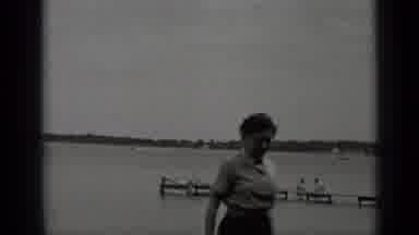 Clear Lake California (1939): Women Walking And Smiling In Front Of A River And A