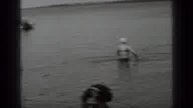 Clear Lake California (1939): Black And White Footage Of People At A Lake Dock
