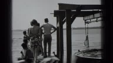 Clear Lake California (1939): Women And Men Parking And Then Going To Enjoy A Boat