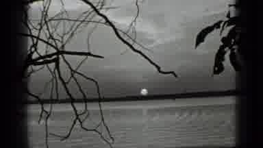 Clear Lake California (1939): Sunset Over Peaceful Lake Row Boat Gently Paddling