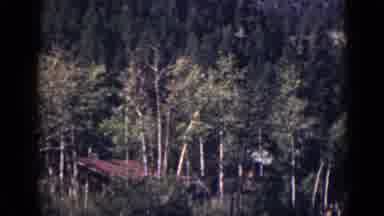 Colorado USA (1939): Thick Wooded Hills Behind A Farm With A Corral Of Horses