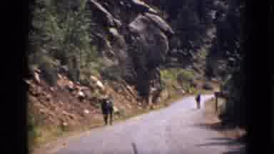 Colorado USA (1939): Two Horses Walk Down A Mountain Road Followed By A View Of A