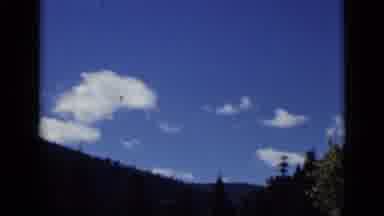 Colorado USA (1939): Shot Of Blue Sky With Clouds Above Green Forest And Garden