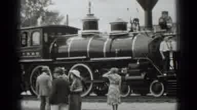 New York USA (1939): Old Number 35 Locomotive Is On Display For The Townsfolk