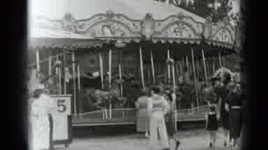 New York USA (1939): Vintage Footage Of People Gathering Around A Merry-Go-Round