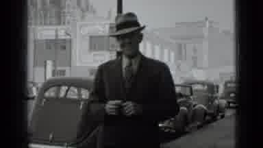 New York USA (1939): Black White Video Walking Man Smiling Town Smoking Chimney