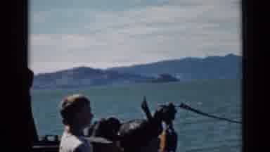 San Francisco California (1939): Three Children In A Boat Admire The Coastal