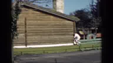 San Francisco California (1939): Man Put Something Beside A Wooden Building Woman