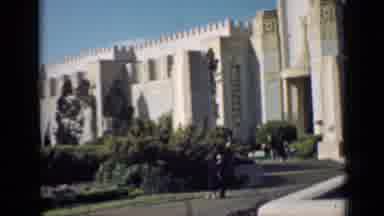 San Francisco California (1939): Lush Greenery Surrounding Large Roman Walls As