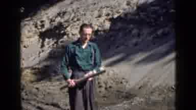 Utah USA (1939): A Man Showcasing A What A Piece Of Wood Could Do In Nature And