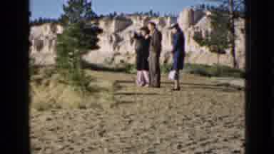 Utah USA (1939): Three Friends Strolling Through The Hills And Photographing The