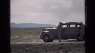 Utah USA (1939): Tourist Women Next To Old Car Take In Sights Including Old Mud