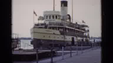 Ontario Canada (1940): Ship At Dock With Women Walking Outdoors With People And