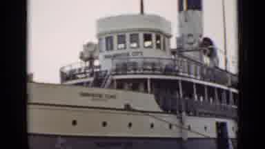 Ontario Canada (1940): Women In Blue Clothing Boarding On The Big White Ship