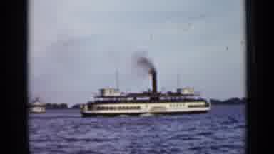 Ontario Canada (1940): The Second Ship Is Sailing Faster The First Ship On The