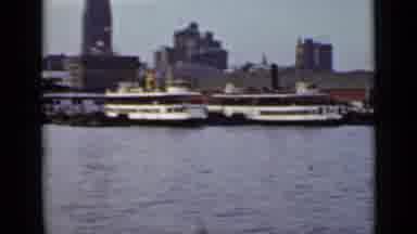 Ontario Canada (1940): Going Down The Water And Passing Several Large Boats