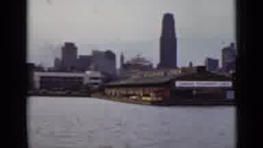 Ontario Canada (1940): View Of Skyscraper Boat And River On A Sunny Day