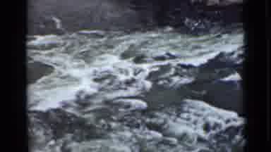 Ontario Canada (1940): A Raging River With Rocky Sides Next To A Hill Or Mountain