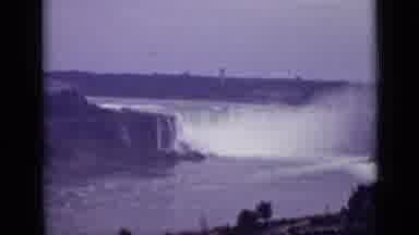 Ontario Canada (1940): View Of A Waterfall In The Background With A Lot Of Water