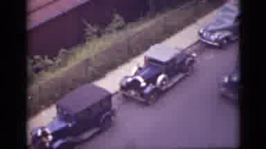 Ontario Canada (1940): Looking Down On Vintage Vehicles Parked On Street Camera