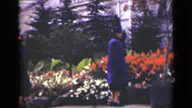 Ontario Canada (1940): Two Women In Blue Dresses In A Garden With Flowers And A
