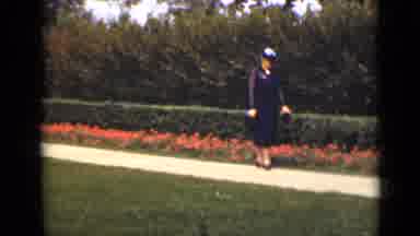 Ontario Canada (1940): Woman Walking Sidewalk