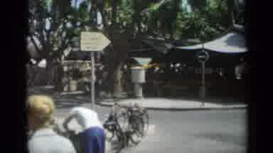 Cannes France (1962): Bus Drives By Grey Tent On A Bright Sunny Day