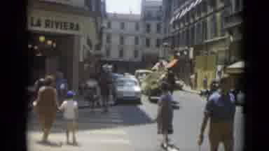 Cannes France (1962): A Horse Pulling Produce Through A Very Busy City Street