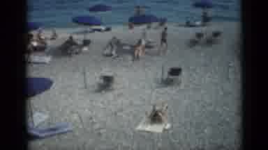 Cannes France (1962): At The Beach Sunbathing People Walking Playing In Water