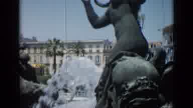 Cannes France (1962): A Statue With Water Fountain