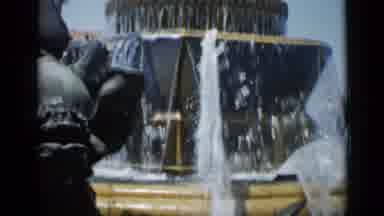 Cannes France (1962): Large Stone Man Standing On A Fountain Of Water Surrounded