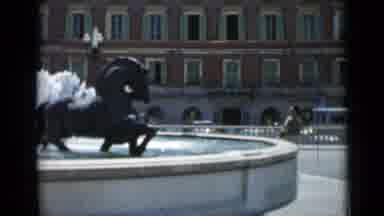 Cannes France (1962): Man Taking Pictures Of A Monument And Fountains In The