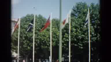 Cannes France (1962): Flags Of Various Nations Around The World Flying And Waving