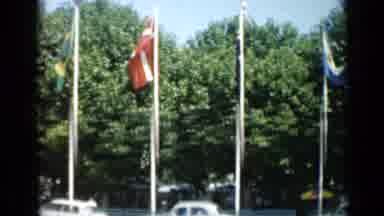 Cannes France (1962): Outside Convention Center View Flags Street View People
