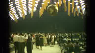 Cannes France (1962): Men Marching In A Ballroom With Flags