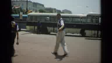 Cannes France (1962): Tourist Walking In The City Buses And City Architecture