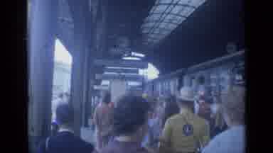 Cannes France (1962): Many Different People Lined Up And Walking Around A Train