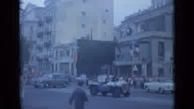 Cannes France (1962): Traffic And Crowds Walking In A Busy City