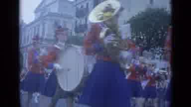Cannes France (1962): Ladies Marching Band Dressed In Red White And Blue Parades