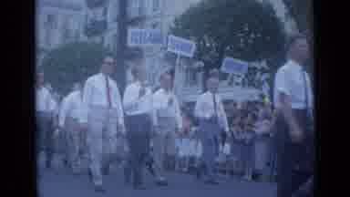 Cannes France (1962): Men Marching In White Shirts And Tie With Signs With