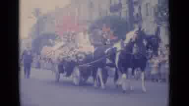 Cannes France (1962): People Riding On Horse Drawn Carriage With Lots Of Flowers