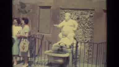 Florence Italy (1962): White Statue Of Man Sitting On Turtle On A Bright Sunny Day