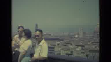 Florence Italy (1962): People Are Enjoying A View Of The City And Having A Lot Of