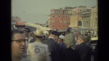 Florence Italy (1962): Video Of People Standing Around Next To Some Water With A